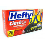 HEFTY CINCH LARGE TRASH BAGS EXTRA STRONG - 30 GALLONS