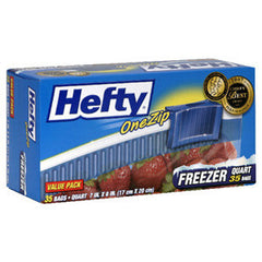 HEFTY FREEZER SLIDER BAGS - 1 QUART SIZE