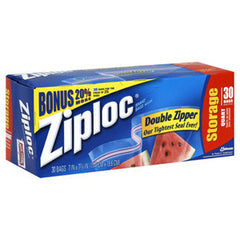 ZIPLOC DOUBLE ZIPPER STORAGE BAG - 1 QUART BAGS