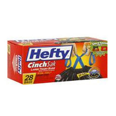 HEFTY CINCH LARGE TRASH BAGS EXTRA STRONG - 30 GALLONS