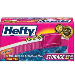 HEFTY STORAGE SLIDER BAGS - 1 QUART