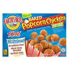 EARTH'S BEST KIDZ ALL NATURAL BAKED POPCORN CHICKEN 70% LESS FAT