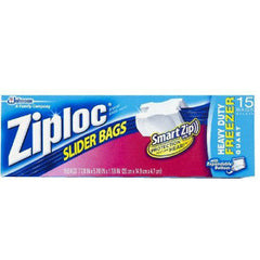 ZIPLOC SLIDER BAGS FREEZER QUART BAGS - 7 7/8 X 5 7/8 X 1 7/8