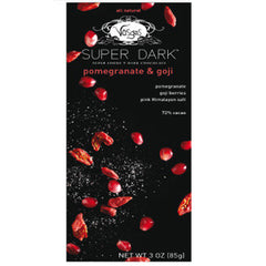 VOSGES SUPER DARK POMEGRANATE & GOJI CHOCOLATE BAR - 72% CACAO