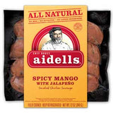 AIDELLS ALL NATURAL SPICY MANGO WITH JALAPENO SMOKED CHICKEN SAUSAGE