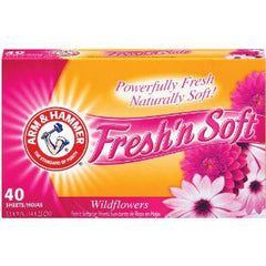 ARM & HAMMER FRESH'N SOFT WILDFLOWERS FABRIC SOFTENER-40 SHEETS