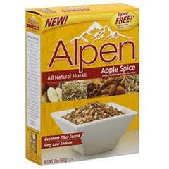 ALPEN ALL NATURAL MUESLI APPLE RAISIN CHAI