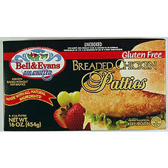 BELL EVANS AIR CHILLED BREADED CHICKEN PATTIES - GLUTEN FREE