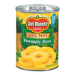 DEL MONTE PINEAPPLE SLICES 100% JUICE