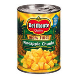 DEL MONTE PINEAPPLE CHUNKS 100% JUICE