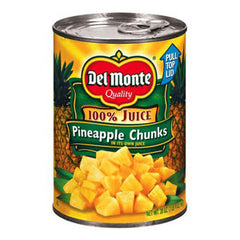 DEL MONTE PINEAPPLE CHUNKS 100% JUICE