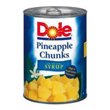 DOLE PINEAPPLE CHUNKS IN HEAVY SYRUP