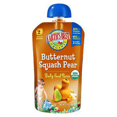 EARTH'S BEST ORGANIC BUTTERNUT SQUASH PEAR BABY FOOD PUREE