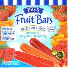 EDY'S NO SUGAR STRAWBERRY TANGERINE AND RASBERRY   - 12 PIECES