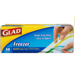 GLAD EXTRA WIDESEAL FREEZER ZIPPER BAGS - 1 QUART