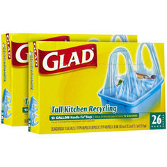 GLAD TALL KITCHEN HANDLE TIE BAGS - 13 GALLON