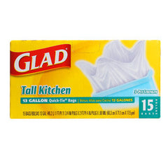 GLAD TALL KITCHEN QUICK - TIE BAGS - 13 GALLONS