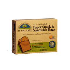 IF YOU CARE PAPER SNACK & SANDWICH BAGS 100% RENEWABLE RESOURCES