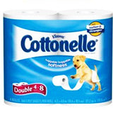 KLEENEX COTTONELLE CLEAN CARE 4 PACK - 4 DOUBLE = 8 SINGLE ROLLS