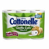 KLEENEX COTTONELLE GENTLE CARE WITH ALOE & E - 6 DOUBLE ROLLS