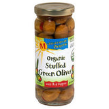 MEDITERRANEAN ORGANIC STUFFED GREEN OLIVES RED PEPPER