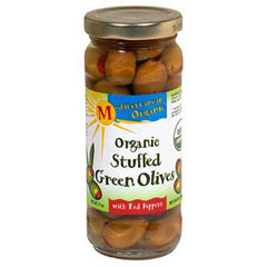 MEDITERRANEAN ORGANIC STUFFED GREEN OLIVES RED PEPPER