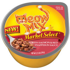 MEOW MIX MARKET SELECT WITH SALMON & RED SNAPPER IN SAUCE