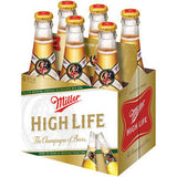 MILLER HIGH LIFE BEER - 6 PACK - 12 FL OZ EACH BOTTLE