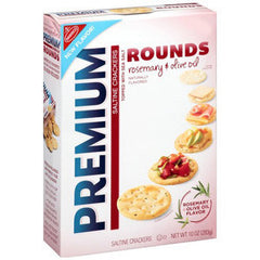 NABISCO PREMIUM ROUNDS ROSEMARY & OLIVE OIL SALTINE CRACKERS