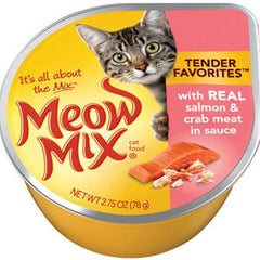 MEOW MIX MARKET SELECT WITH REAL SALMON & CRAB MEAT IN SAUCE