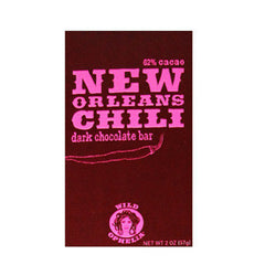 WILD OPHELIA NEW ORLEANS CHILI DARK CHOCOLATE BAR 62 % CACAO