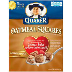 QUAKER OATMEAL SQUARES NATURAL GOLDEN MAPLE FLAVOR