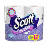 SCOTT EXTRA SOFT TISSUE 4 MEGA ROLLS = 12 LARGE ROLLS