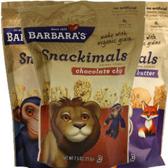 BARBARA'S SNACKIMALS PEANUT BUTTER COOKIES MADE WITH ORGANIC GRAINS