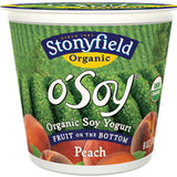 STONYFIELD ORGANIC O'SOY FRUIT ON THE BOTTOM PEACH YOGURT