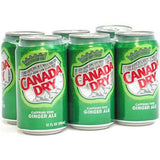 CANADA DRY GINGER ALE 6 PACK - 12 FLOZ EACH CAN