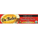 DE BOLES ORGANIC WHOLE WHEAT SPAGHETTI STYLE PASTA