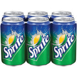 SPRITE LEMON LIME SODA - CAFFEINE FREE - 6 PACK CANS