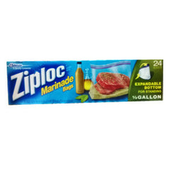 ZIPLOC MARINADE BAGS EXPANDABLE BOTTOM FOR STANDING 1/2 GALLON 24 BAGS